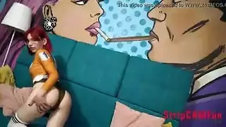 أول لسان عميق لمراهقة مع تناك باللعبة